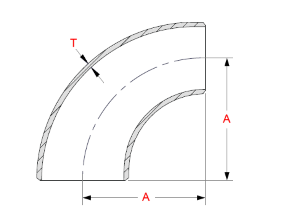 drawing of pipe elbow